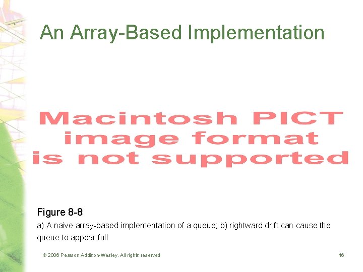 An Array-Based Implementation Figure 8 -8 a) A naive array-based implementation of a queue;