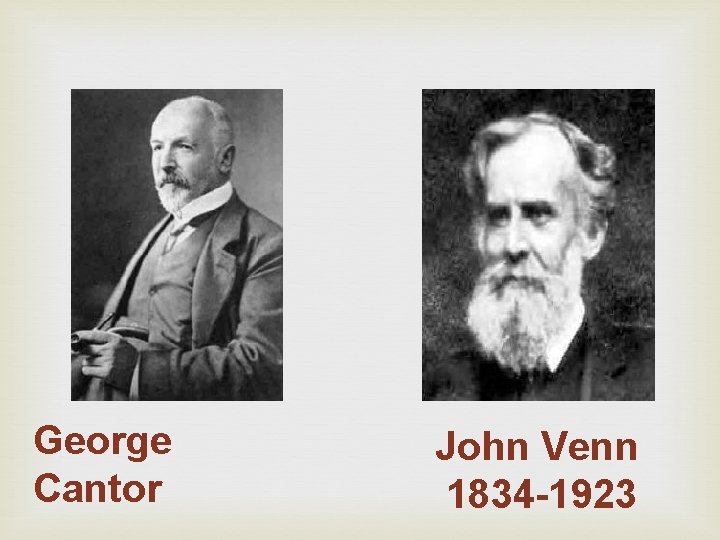George Cantor John Venn 1834 -1923 George Cantor John Venn 1834 -1923