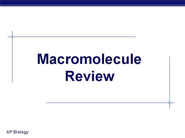 Macromolecule Review AP Biology 