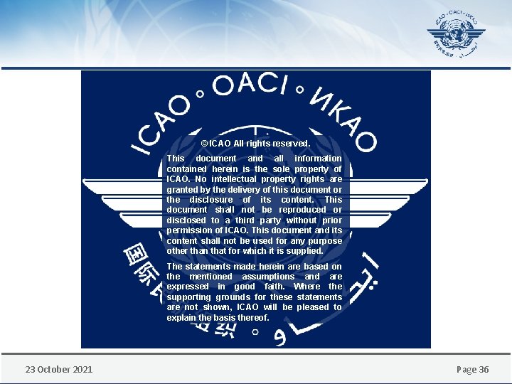 © ICAO All rights reserved. This document and all information contained herein is the