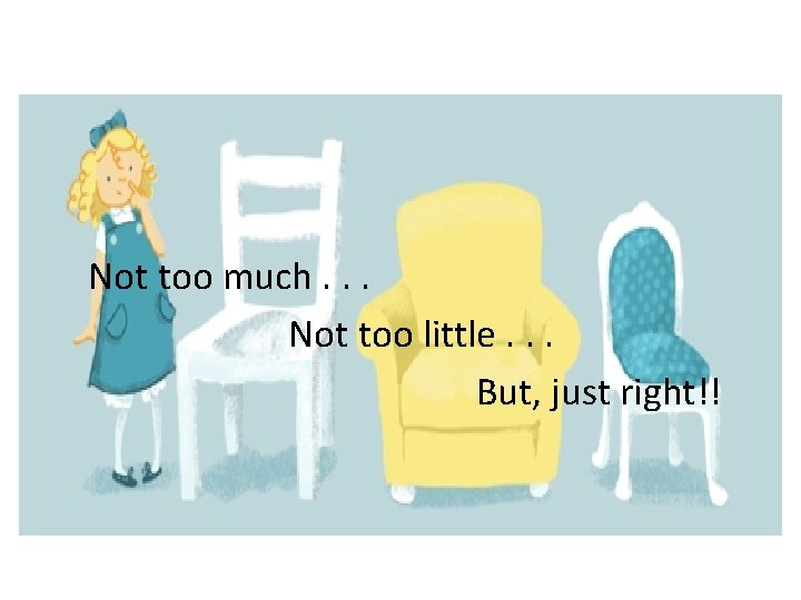 Not too much. . . Not too little. . . But, just right!! 