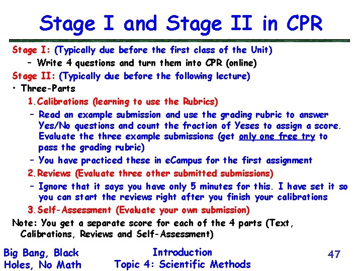 Stage I and Stage II in CPR Stage I: (Typically due before the first