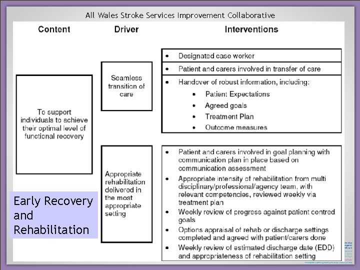 All Wales Stroke Services Improvement Collaborative Early Recovery and Rehabilitation Slide 38 
