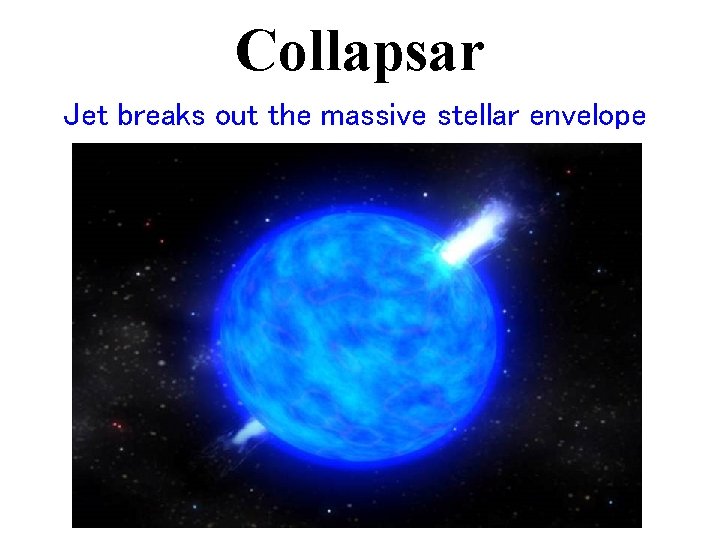 Collapsar Jet breaks out the massive stellar envelope 