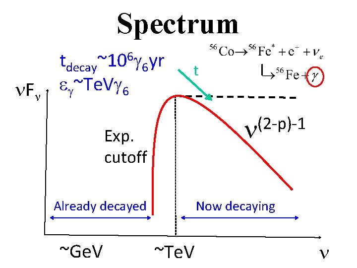 Spectrum n. Fn tdecay~106 g 6 yr eg~Te. Vg 6 t (2 -p)-1 n