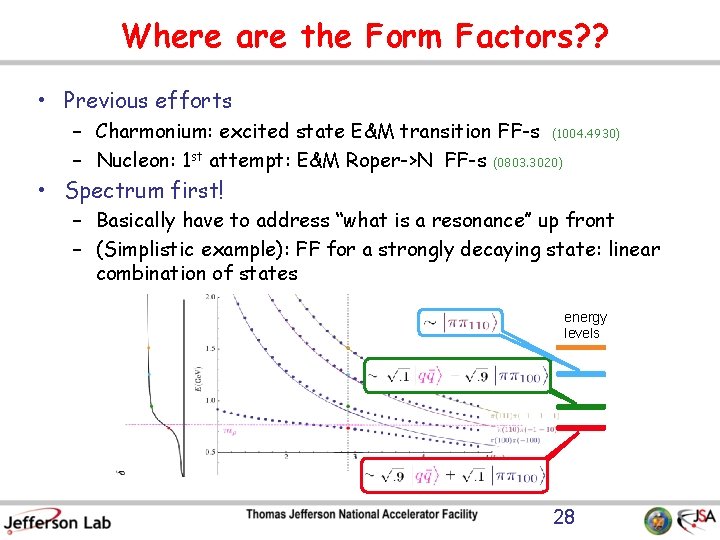 Where are the Form Factors? ? • Previous efforts – Charmonium: excited state E&M