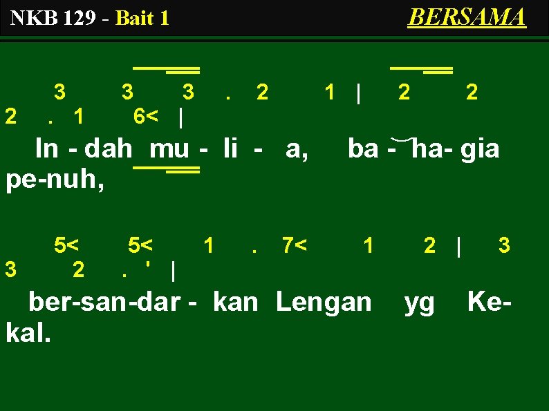 BERSAMA NKB 129 - Bait 1 2 3. 1 3 3 6< | .