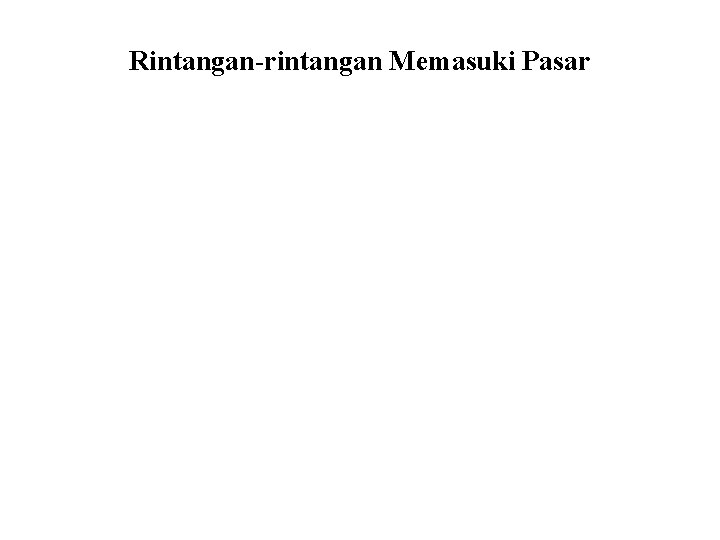 Rintangan-rintangan Memasuki Pasar 