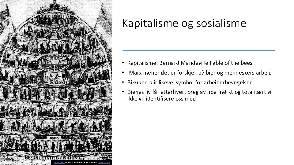 Kapitalisme og sosialisme • Kapitalisme: Bernard Mandeville Fable of the bees • Marx mener