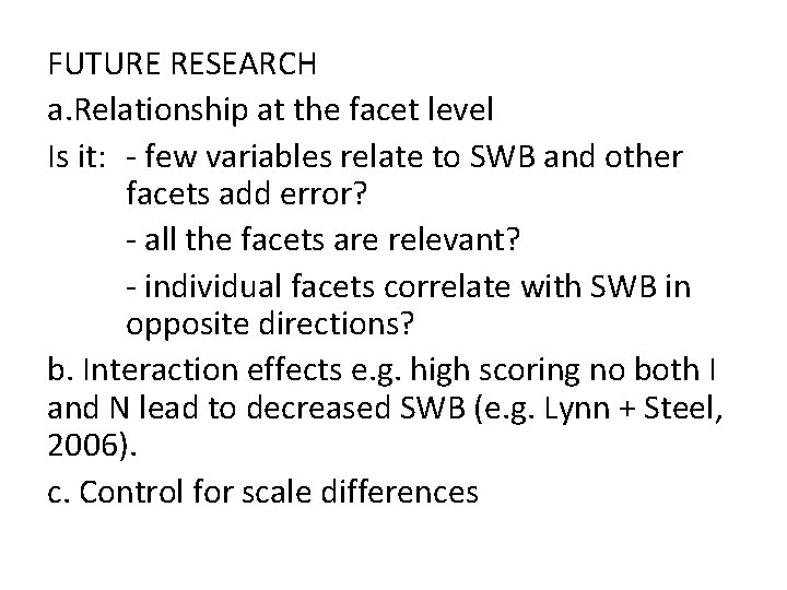 Refining the Relationship Between Personality and Subjective WellBeing