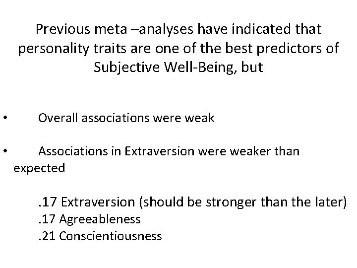Refining the Relationship Between Personality and Subjective WellBeing