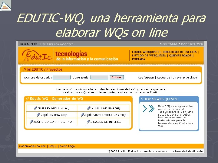 EDUTIC-WQ, una herramienta para elaborar WQs on line 