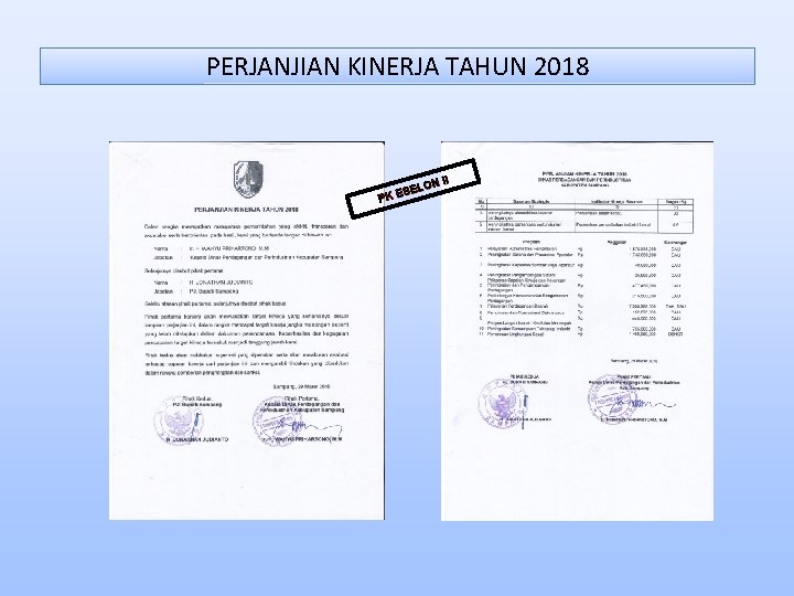 PERJANJIAN KINERJA TAHUN 2018 N II ELO S E PK 