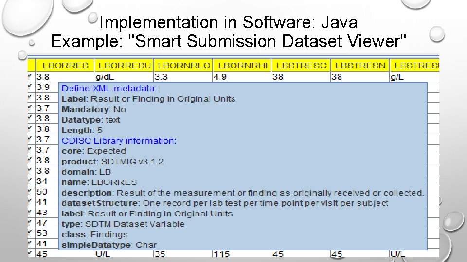 Implementation in Software: Java Example: "Smart Submission Dataset Viewer" 