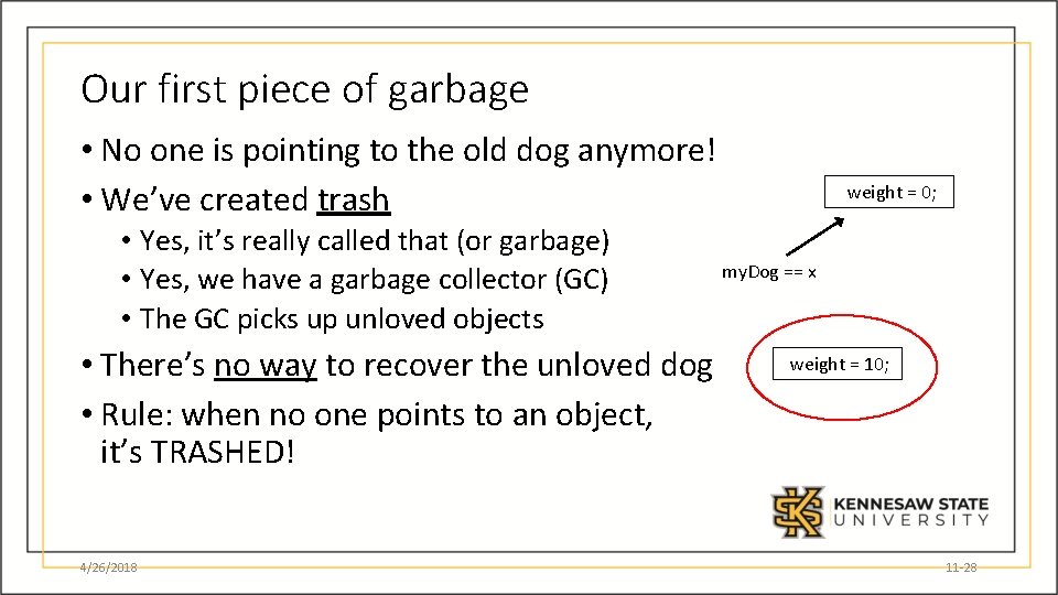 Our first piece of garbage • No one is pointing to the old dog