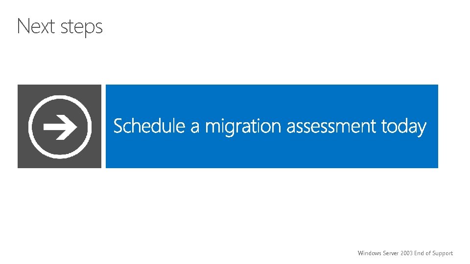 Next steps Windows Server 2003 End of Support 