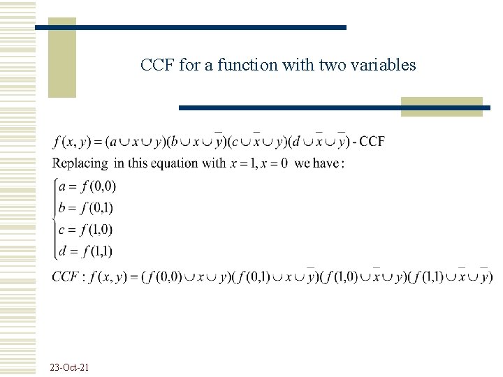 CCF for a function with two variables 23 -Oct-21 