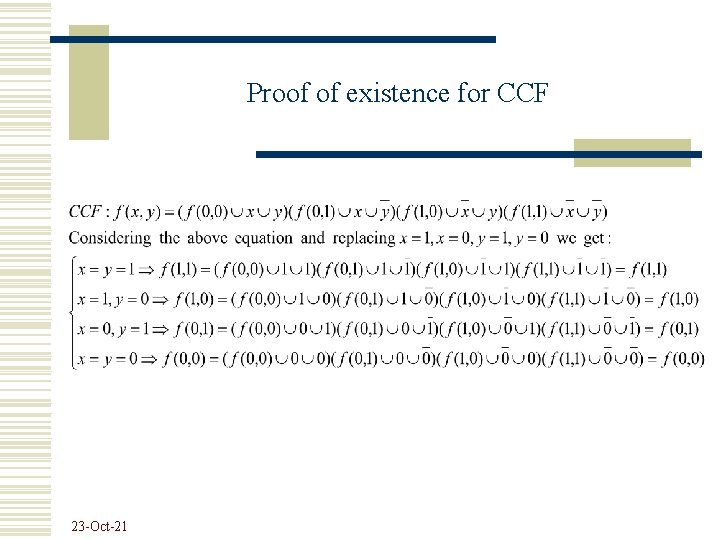 Proof of existence for CCF 23 -Oct-21 