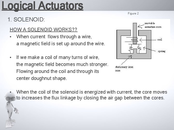 Logical Actuators Figure 2 1. SOLENOID: HOW A SOLENOID WORKS? ? • When current