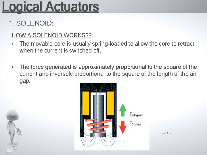 Logical Actuators 1. SOLENOID: HOW A SOLENOID WORKS? ? • The movable core is