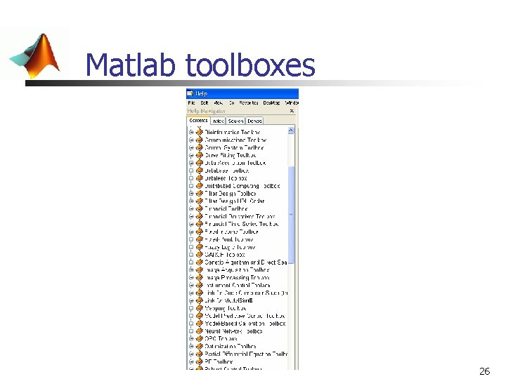 Matlab toolboxes 26 Matlab toolboxes 26