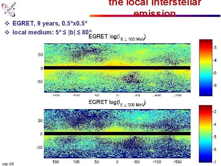 the local interstellar emission v EGRET, 9 years, 0. 5°x 0. 5° v local