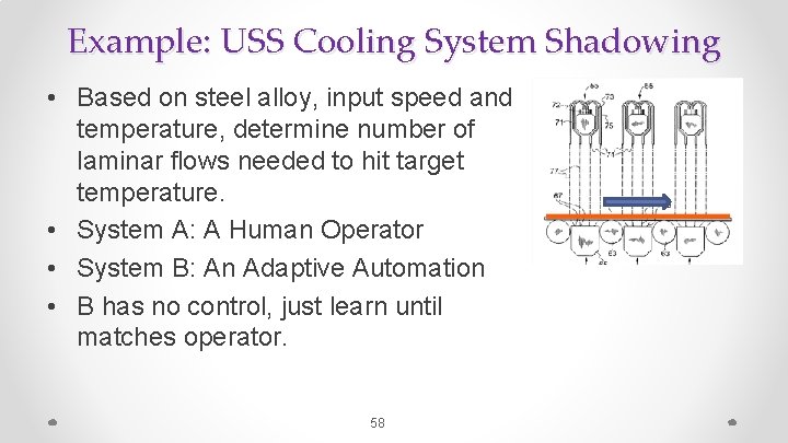 Example: USS Cooling System Shadowing • Based on steel alloy, input speed and temperature,