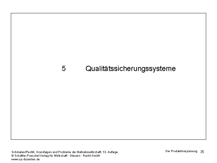 5 Qualitätssicherungssysteme Schmalen/Pechtl, Grundlagen und Probleme der Betriebswirtschaft, 13. Auflage. © Schäffer-Poeschel Verlag für