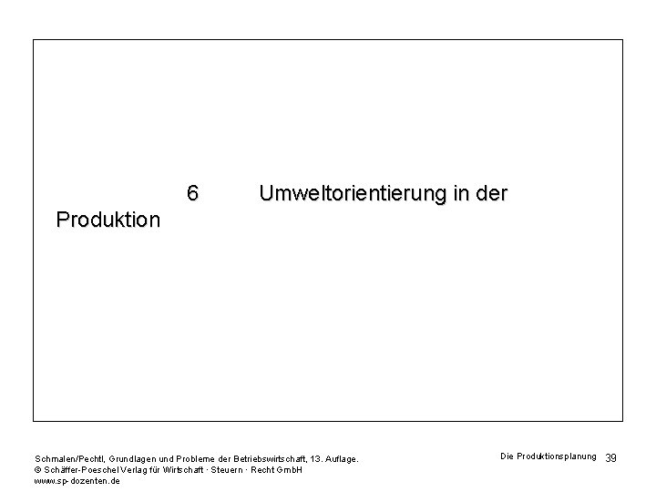 6 Umweltorientierung in der Produktion Schmalen/Pechtl, Grundlagen und Probleme der Betriebswirtschaft, 13. Auflage. ©