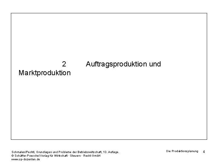 2 Marktproduktion Auftragsproduktion und Schmalen/Pechtl, Grundlagen und Probleme der Betriebswirtschaft, 13. Auflage. © Schäffer-Poeschel