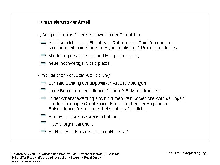 Humanisierung der Arbeit • „Computerisierung“ der Arbeitswelt in der Produktion Arbeitserleichterung: Einsatz von Robotern