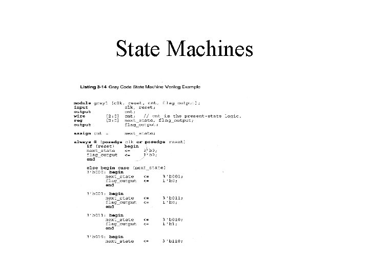 State Machines State Machines