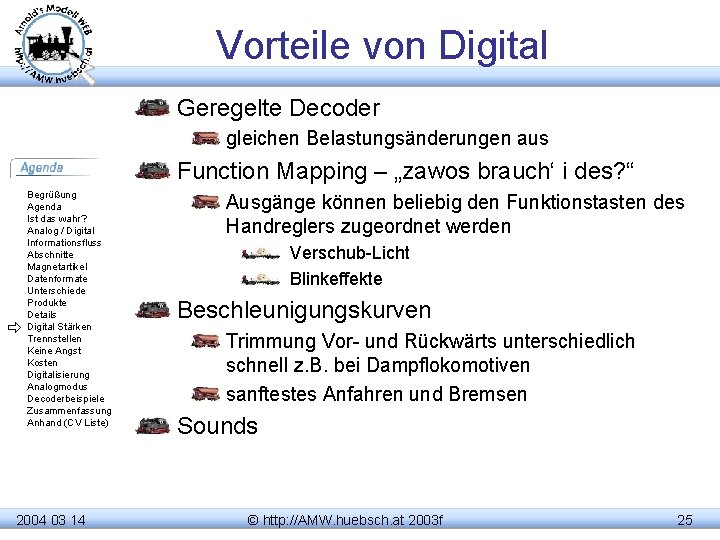 Vorteile von Digital Geregelte Decoder gleichen Belastungsänderungen aus Function Mapping – „zawos brauch‘ i