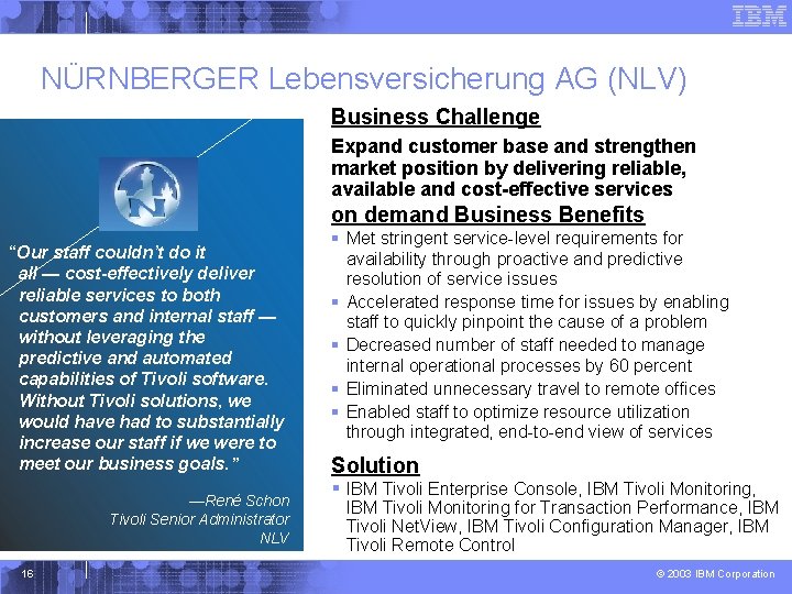 NÜRNBERGER Lebensversicherung AG (NLV) Business Challenge Expand customer base and strengthen market position by