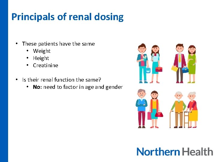 Principals of renal dosing • These patients have the same • Weight • Height