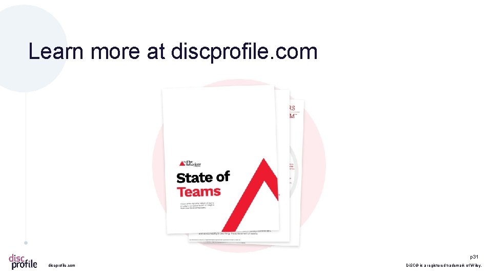 Learn more at discprofile. com p 31 discprofile. com Di. SC® is a registered