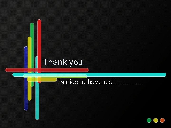 Thank you Its nice to have u all………… 