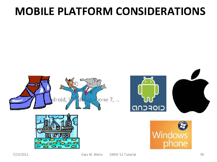 MOBILE PLATFORM CONSIDERATIONS Apple i. OS, Android, Windows Phone 7, … 7/19/2011 Gary M.