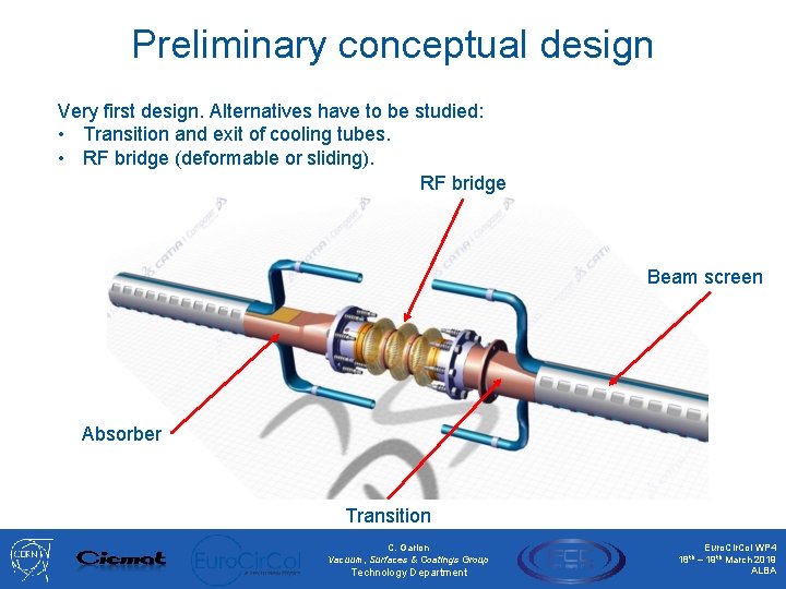 Preliminary conceptual design Very first design. Alternatives have to be studied: • Transition and