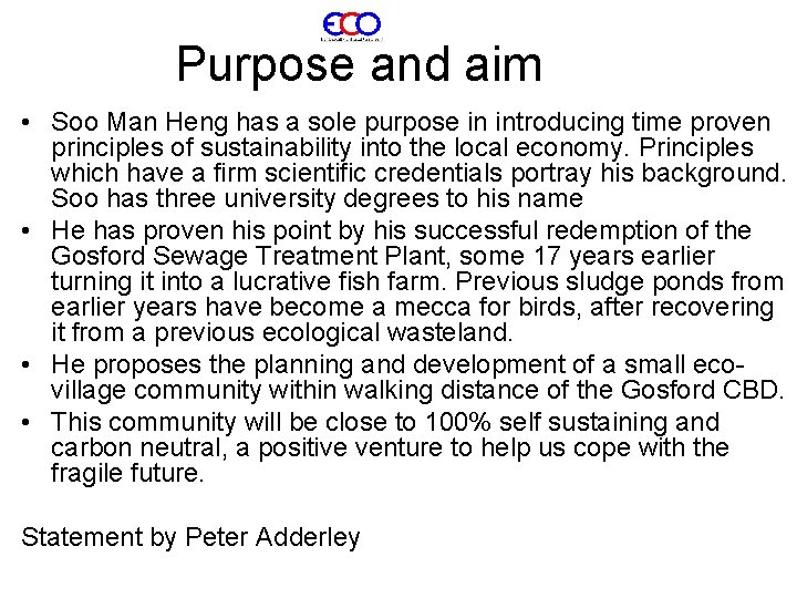 Purpose and aim • Soo Man Heng has a sole purpose in introducing time