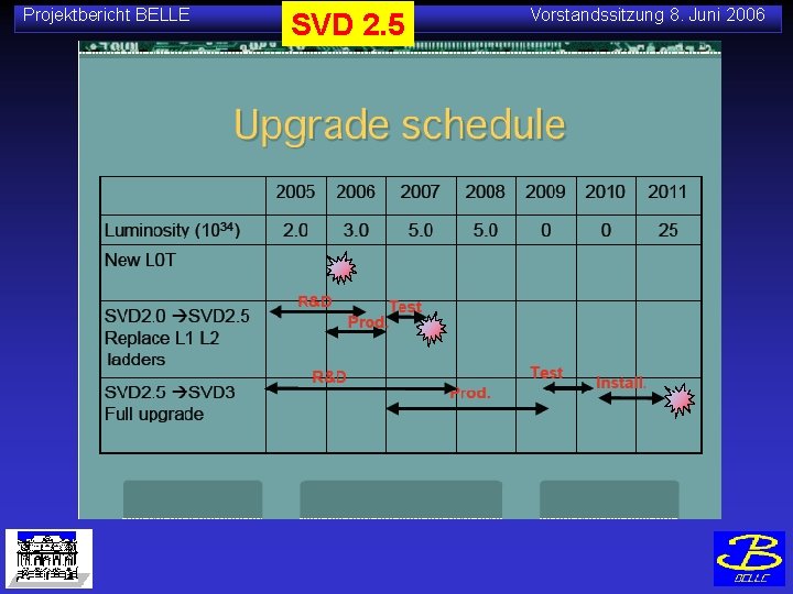 Projektbericht BELLE SVD 2. 5 Vorstandssitzung 8. Juni 2006 