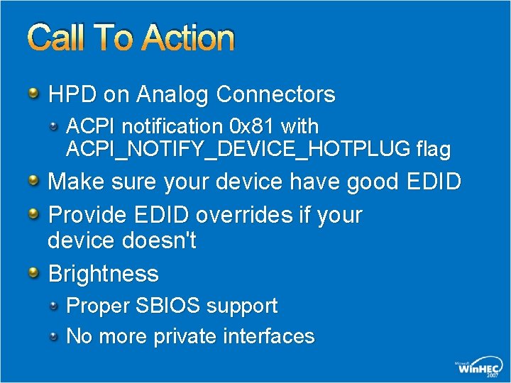 Call To Action HPD on Analog Connectors ACPI notification 0 x 81 with ACPI_NOTIFY_DEVICE_HOTPLUG