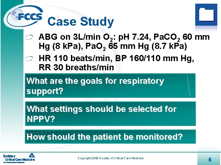 Case Study ABG on 3 L/min O 2: p. H 7. 24, Pa. CO