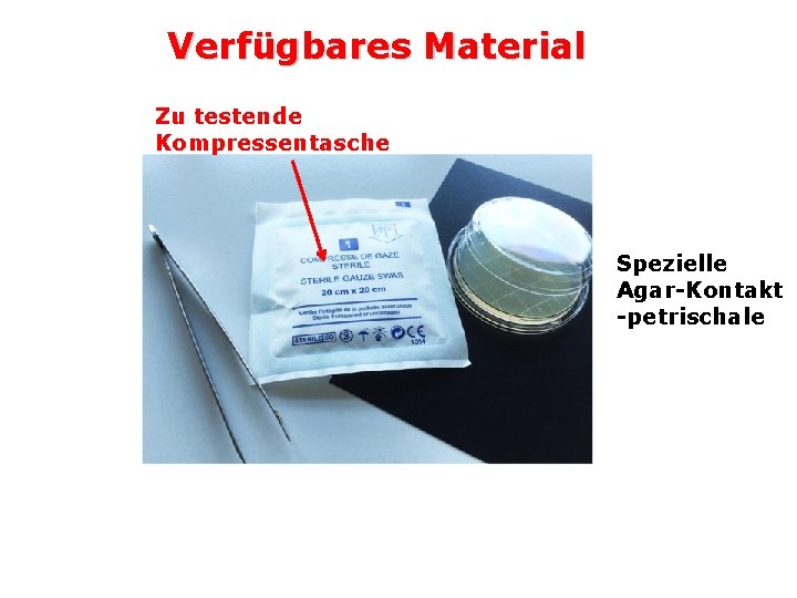 Verfügbares Material Zu testende Kompressentasche Spezielle Agar-Kontakt -petrischale Verfügbares Material Zu testende Kompressentasche Spezielle Agar-Kontakt -petrischale