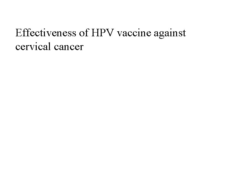 Effectiveness of HPV vaccine against cervical cancer 