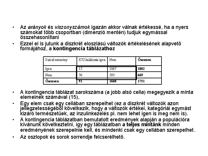  • • • Az arányok és viszonyszámok igazán akkor válnak értékessé, ha a