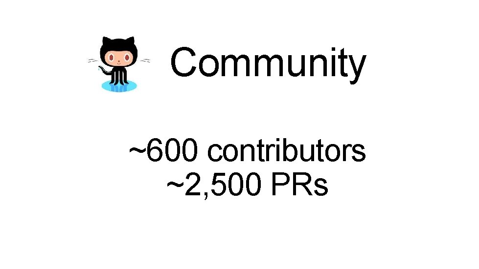 Community ~600 contributors ~2, 500 PRs 