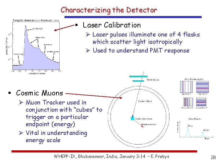 Characterizing the Detector § Laser Calibration Ø Laser pulses illuminate one of 4 flasks