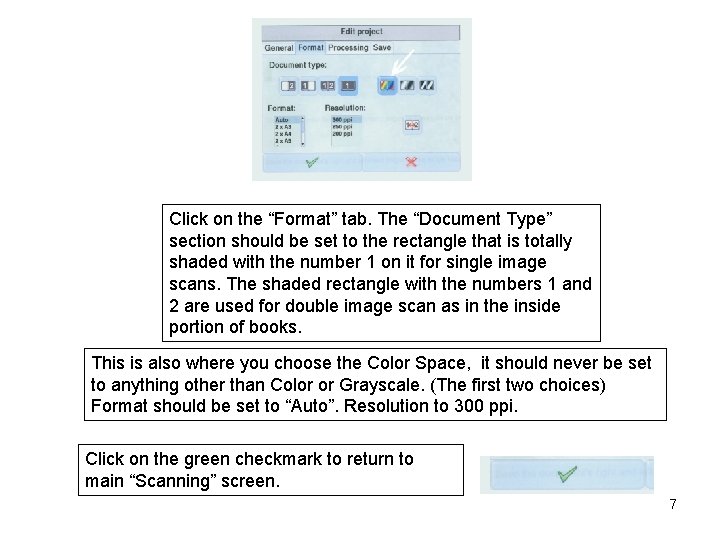 Click on the “Format” tab. The “Document Type” section should be set to the