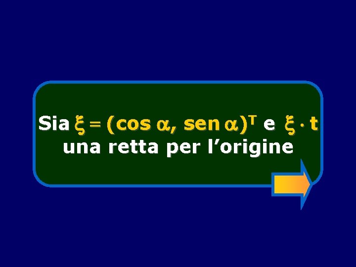 Sia = (cos , sen )T e t una retta per l’origine 